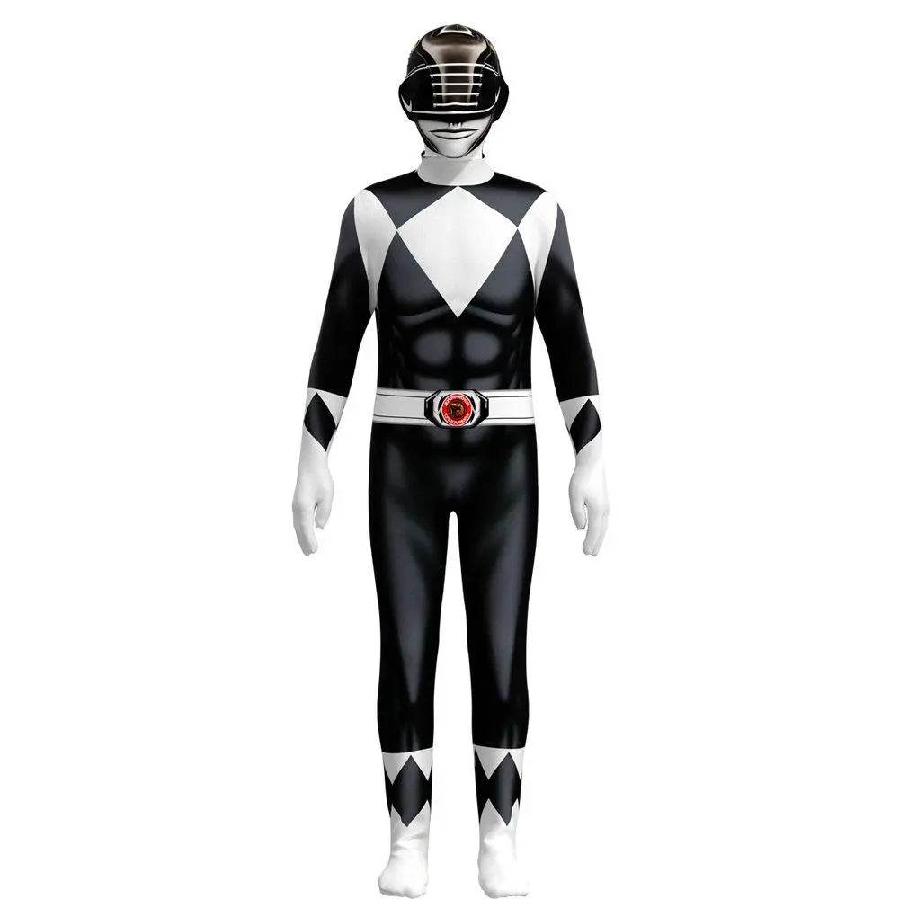Mighty Morphin Power Rangers Costume Kids Superhero Bodysuit Halloween jumpsuits onesies - zzcosplay