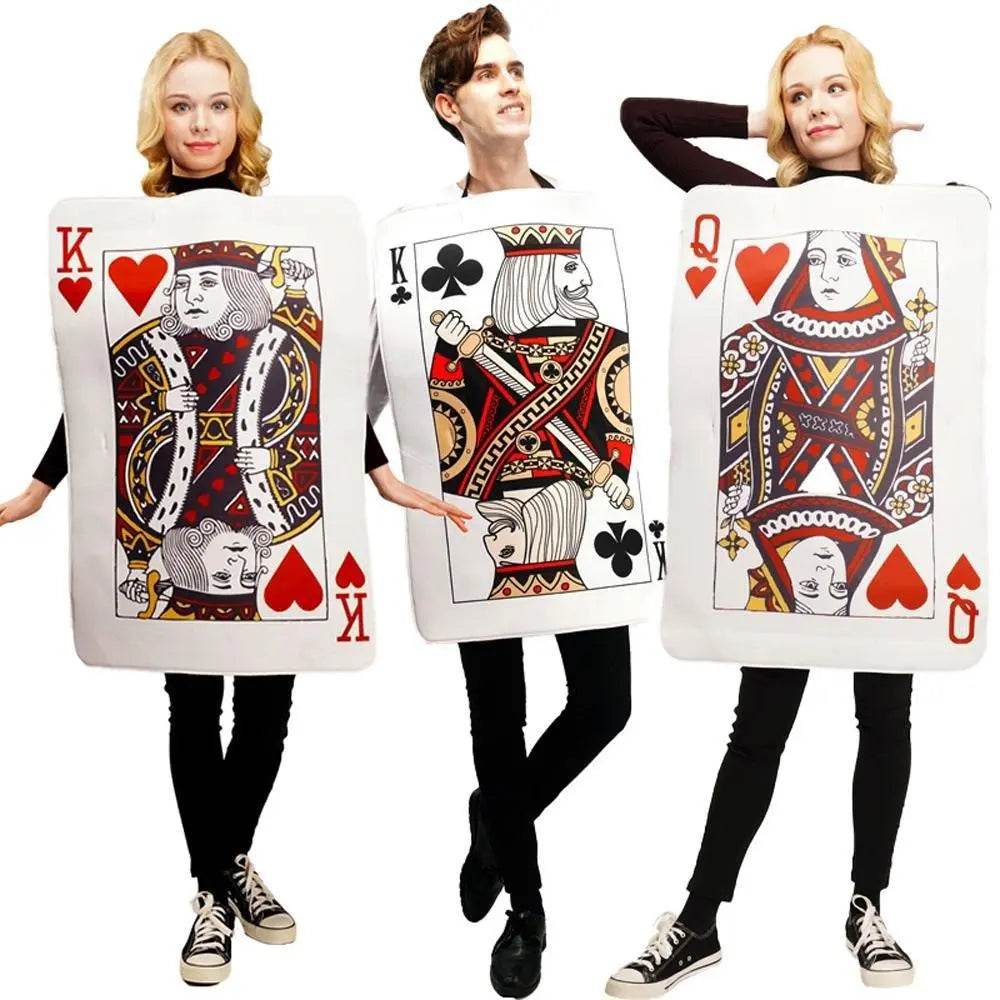 Poker Couples Funny Queen Clubs King of Hearts Cosplay Costume Halloween Carnival Suit - zzcosplay