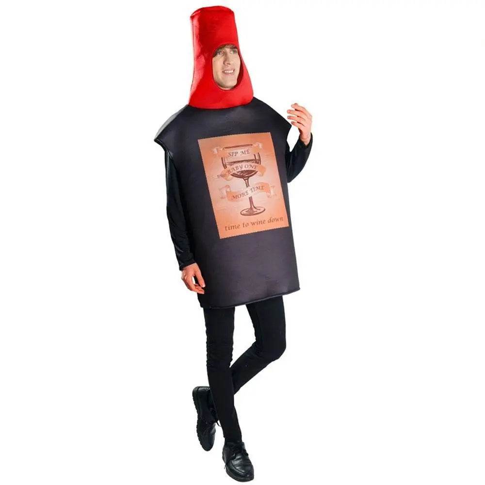 Red Wine Bottle Cheese Adult Couples Funny Party Costume For Women Men - zzcosplay