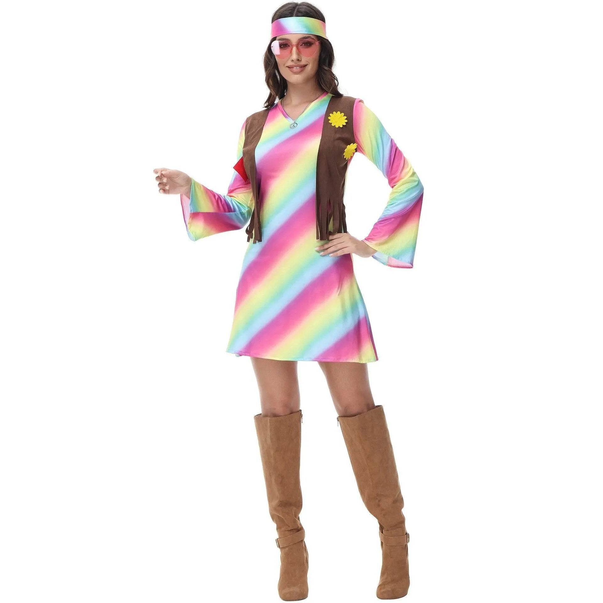 Retro Disco 80s Costumes Vintage Cosplay Halloween Outfit Fancy Dress - zzcosplay