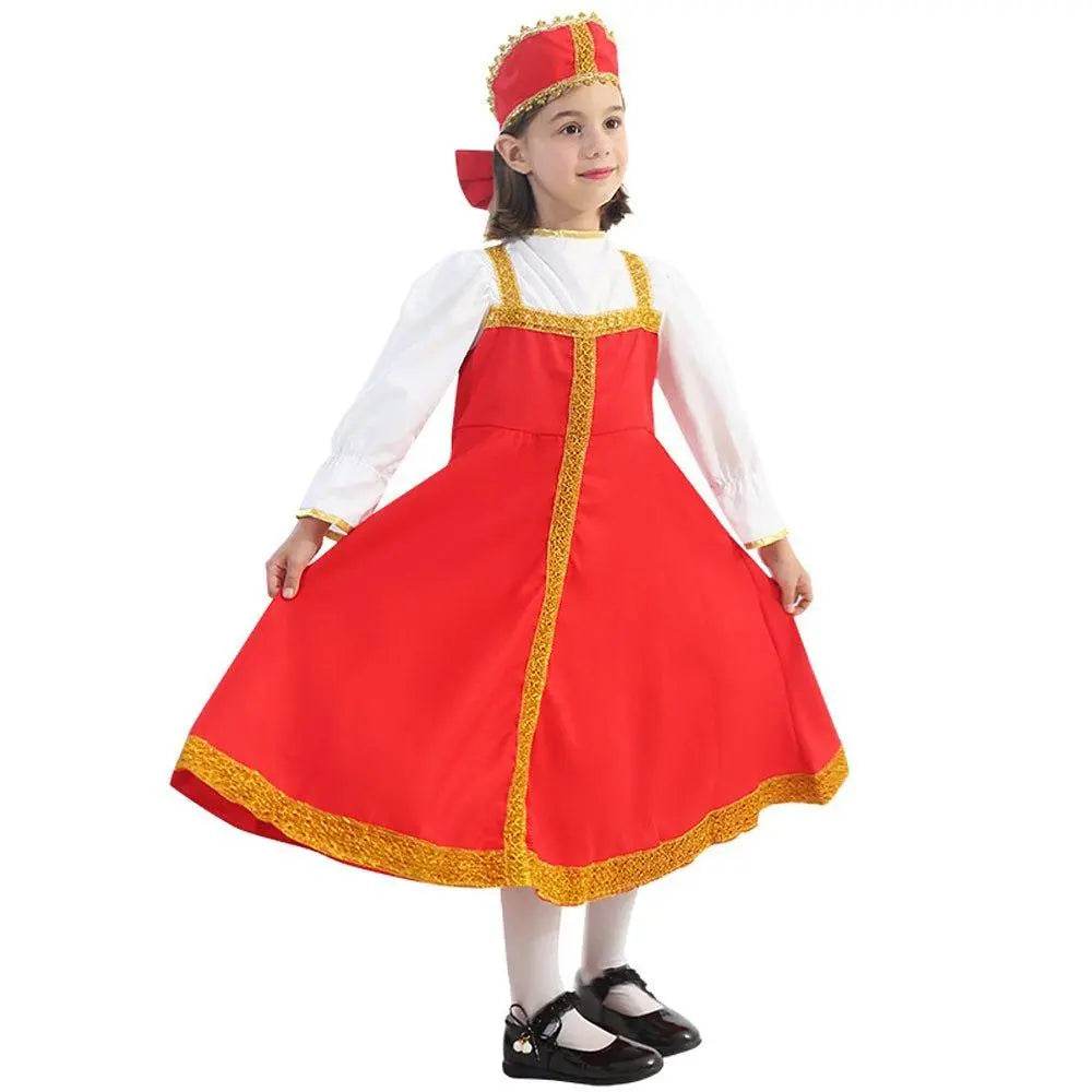 Russian Girls Cosplay Costume Ethnic Dress Halloween National Oufit Dresses Stage Performances - zzcosplay