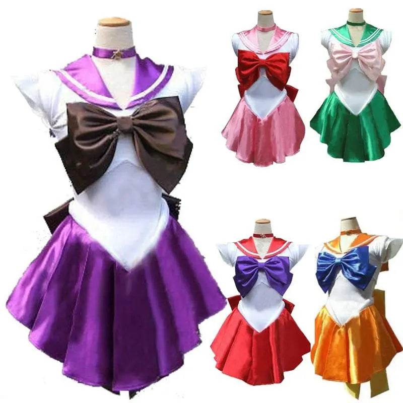 Sailor Moon Venus Uranus Cosplay Costume Dress Uniform With Gloves Halloween - zzcosplay
