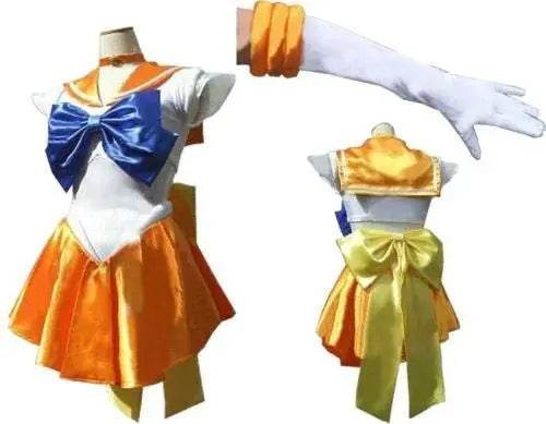Sailor Moon Venus Uranus Cosplay Costume Dress Uniform With Gloves Halloween - zzcosplay