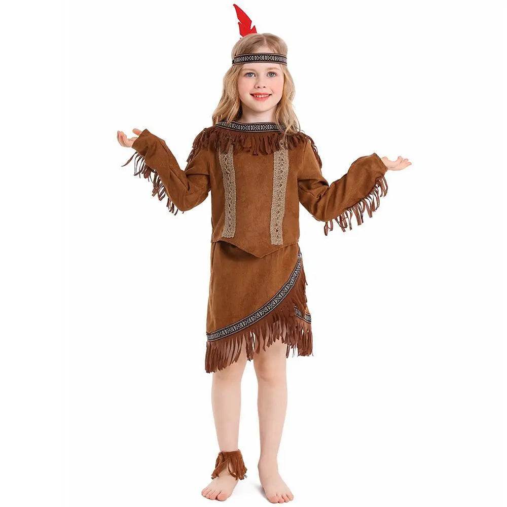 Savage Indian Chief Cosplay Halloween Masquerade Costumes for Kids - zzcosplay