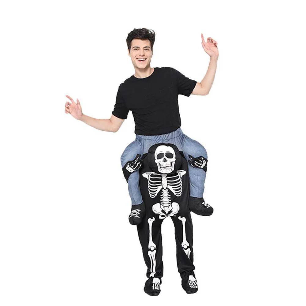 Skeleton Cosplay Costume Skull Shoulder Carry Halloween Party Stage Outfit Dress Up for Adults - zzcosplay