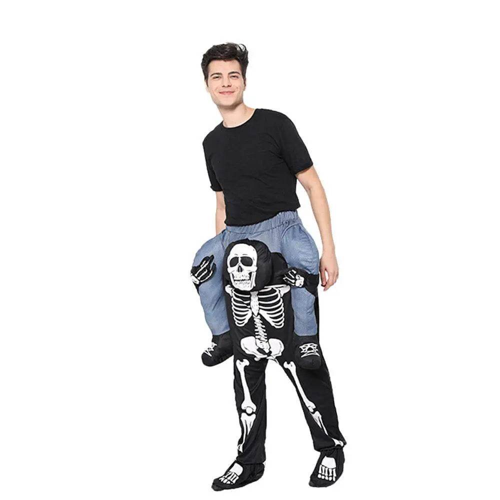 Skeleton Cosplay Costume Skull Shoulder Carry Halloween Party Stage Outfit Dress Up for Adults - zzcosplay