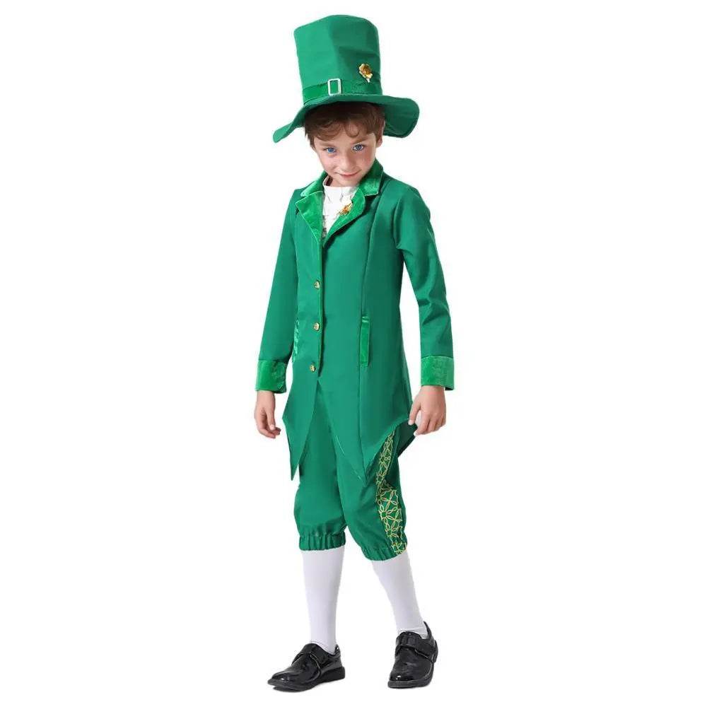 St Patrick's Day Kids Green Dress Party Cosplay Costume Carnival Suit - zzcosplay