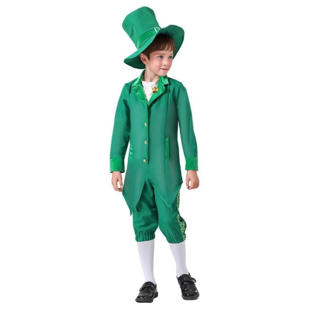 St Patrick's Day Kids Green Dress Party Cosplay Costume Carnival Suit - zzcosplay