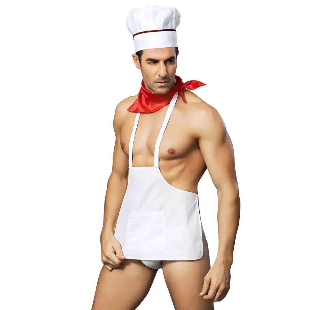 Stag Do Party Fancy Dress Costume Chef Servant For Men - zzcosplay
