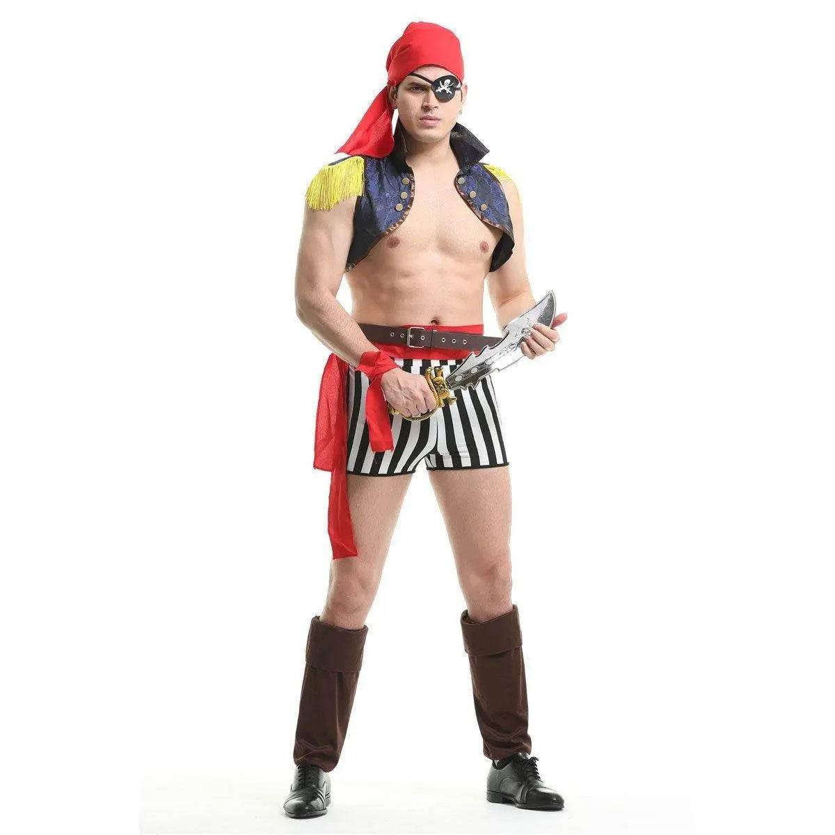 Stag Do Party Fancy Dress Costume Pirate Captain Night Club For Men - zzcosplay