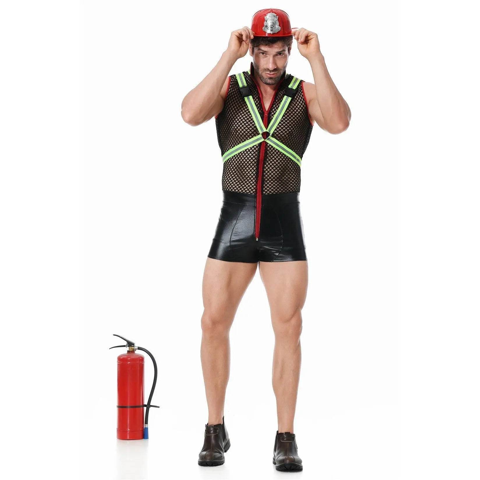 Stag Do Party Fancy Dress Firemen Costume Outfit for Men Clubwear Party - zzcosplay