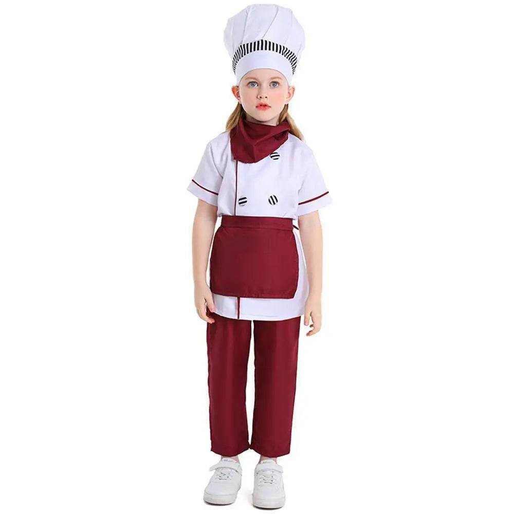 Western pastry chef costume for Kids Apron and Hat Set Cooking Baking - zzcosplay