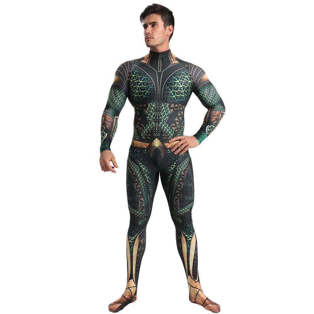 Aquaman Arthur Cosplay Zentai Jumpsuit Halloween Fancy Cosplay Costume - zzcosplay