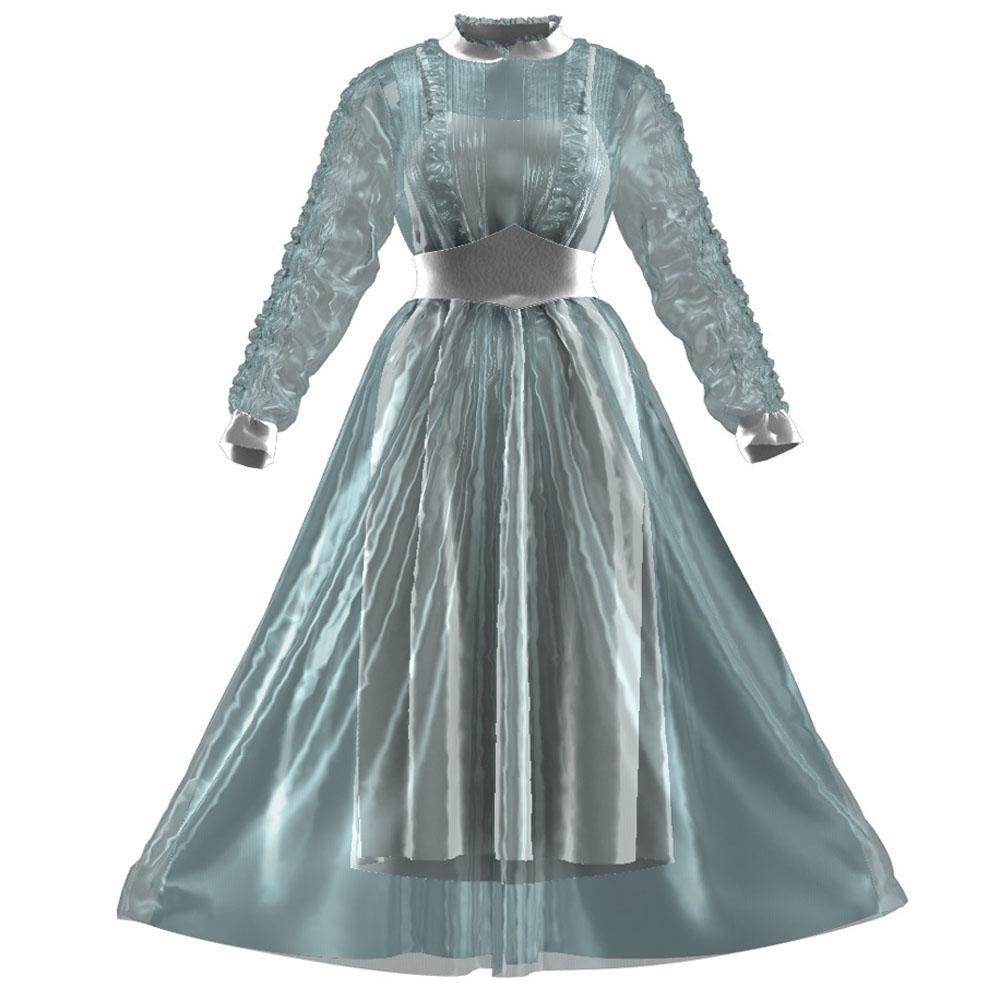 Astrid Deetz Costume Ball Dress Beetlejuice Skirt Striped Dress For Women Halloween - zzcosplay