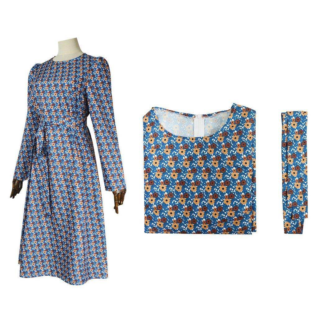 Astrid Deetz Costume Ball Dress Beetlejuice Skirt Striped Dress For Women Halloween - zzcosplay