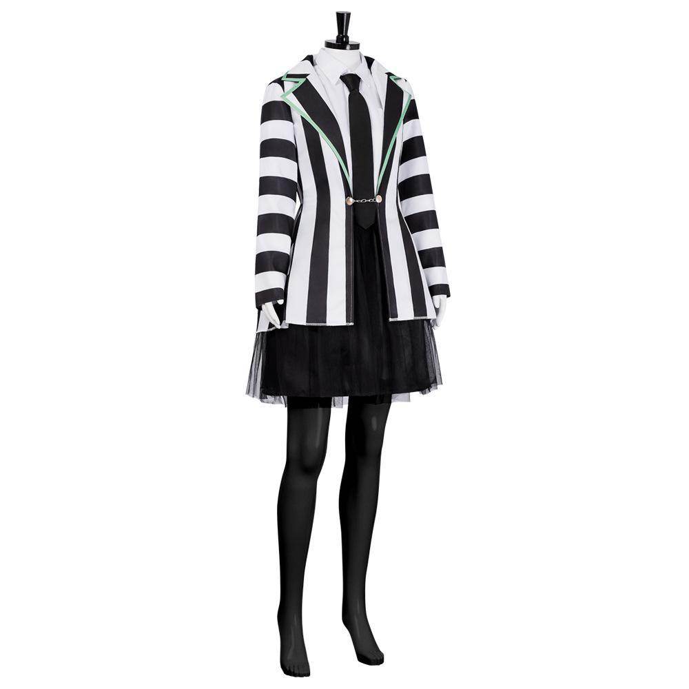 Beetlejuice Adult Kids Blazer Dress Costume For Women Girl - zzcosplay
