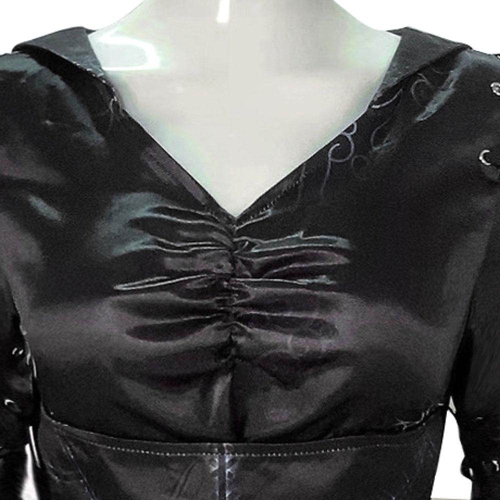 Bellatrix Lestrange Satin Dress Halloween Cosplay Costume - zzcosplay