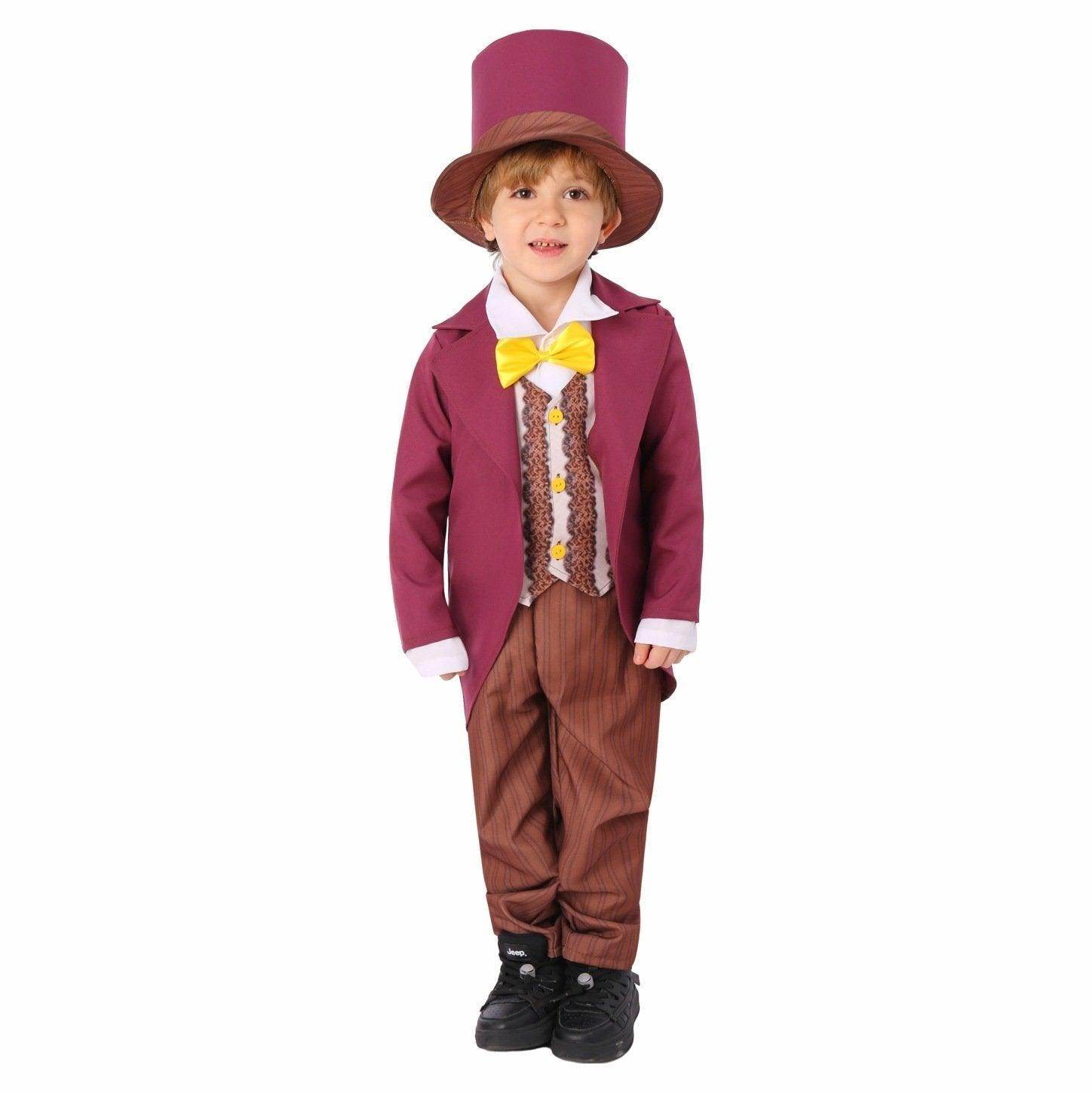 Chocolate Willy Wonka Movie Purple Kids Party Suit Cosplay Costumes Halloween - zzcosplay