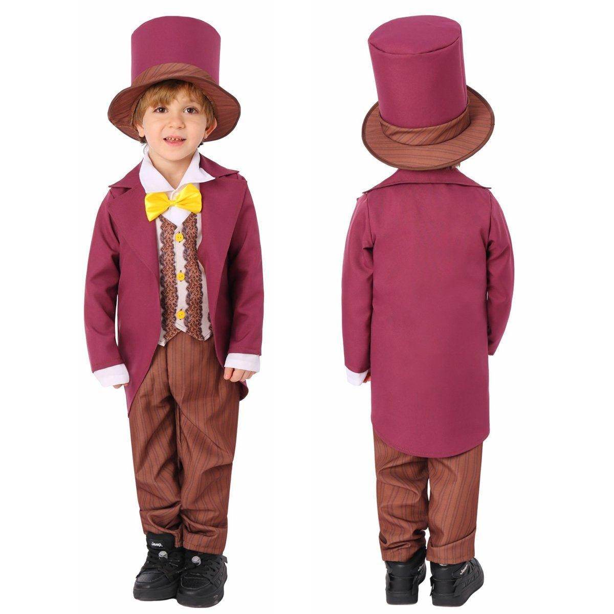 Chocolate Willy Wonka Movie Purple Kids Party Suit Cosplay Costumes Halloween - zzcosplay