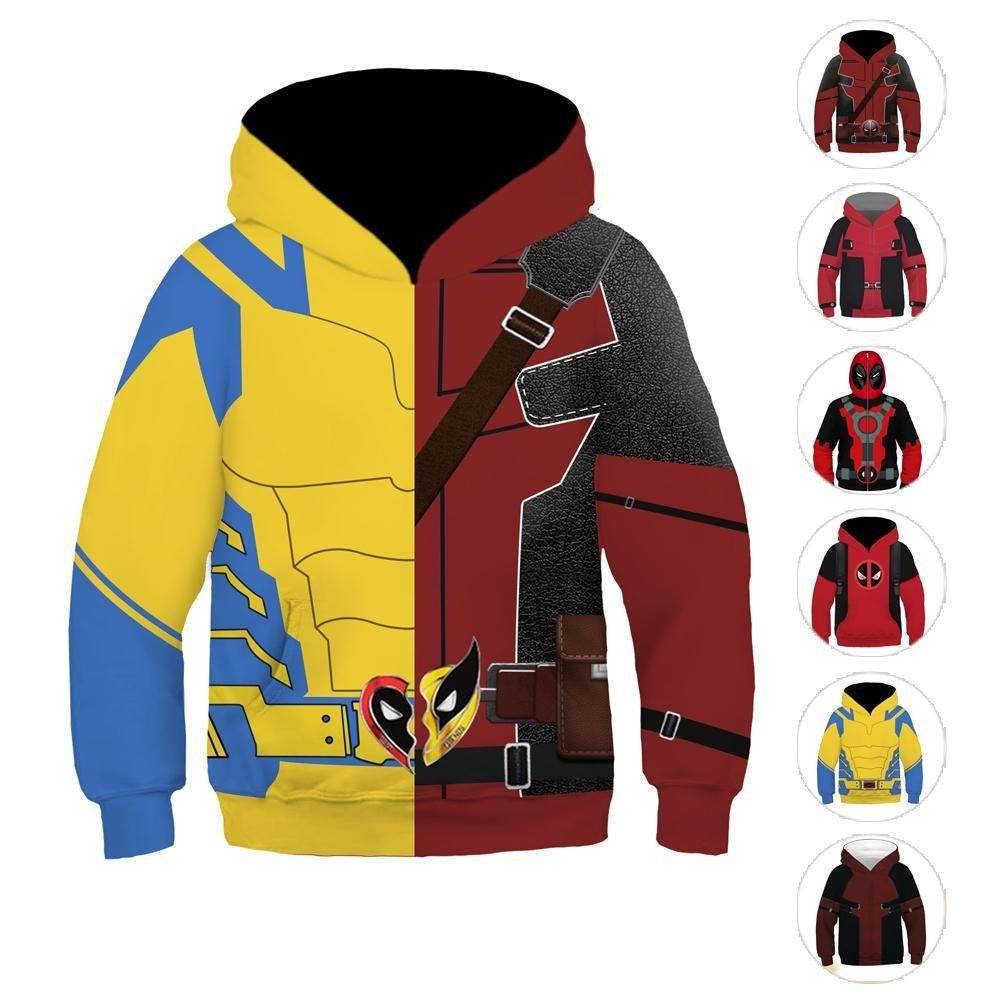 Deadpool and Wolverine Children 3D cartoon Sweater Jumpsuit cosplay - zzcosplay