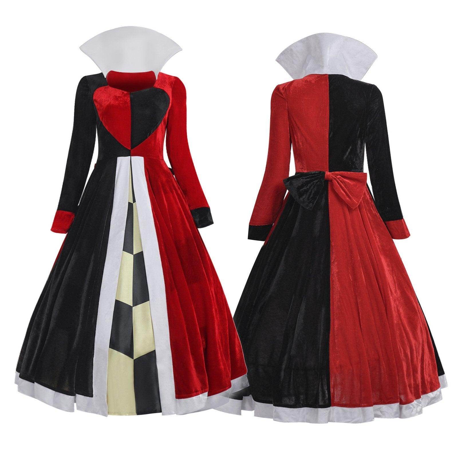 Deluxe Queen of Hearts Costume Dress Alice in Wonderland for Women - zzcosplay