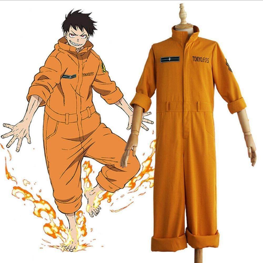 Fire Force Shinra Kusakabe Cosplay Costumes Anime Uniform Halloween Suit Outfit Sets Dress Up For Adults - zzcosplay