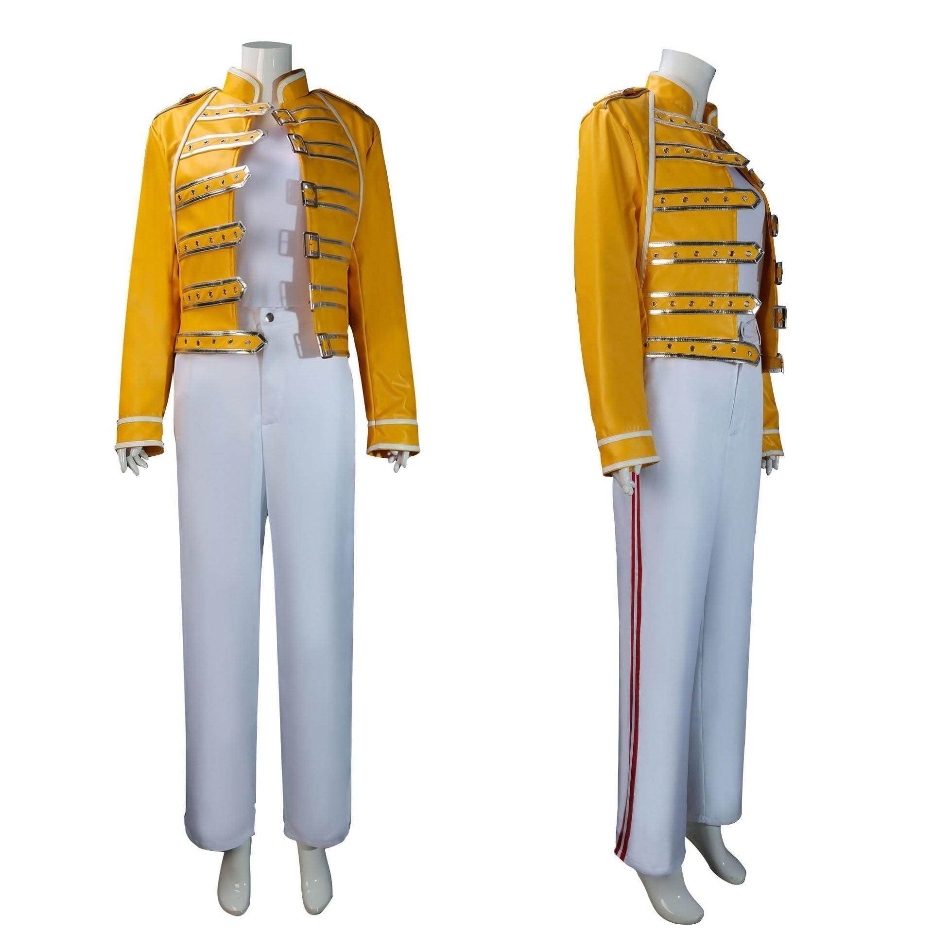 Freddie Mercury Cosplay Costume Queen's Lead Singer Outfit for Adults - zzcosplay