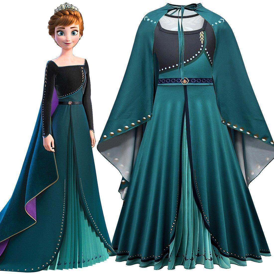 Frozen Girl Dresses Baby Kid Princess Anna Dress Snow Queen Cosplay Costume Party Dress - zzcosplay