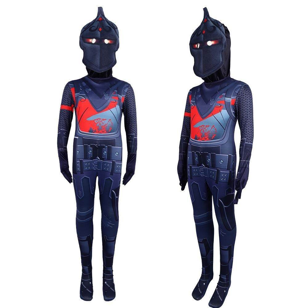 Game Fortnite Black Knight Kids Jumpsuit Outfit Carnival Suit Cosplay Costume - zzcosplay