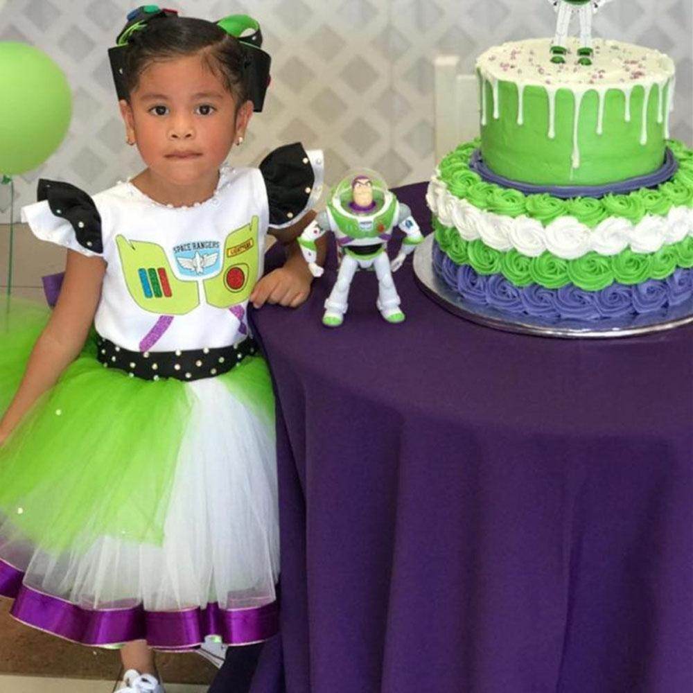 Girls' Buzz Lightyear Princess Dress Beaded Patchwork Party Gown - zzcosplay