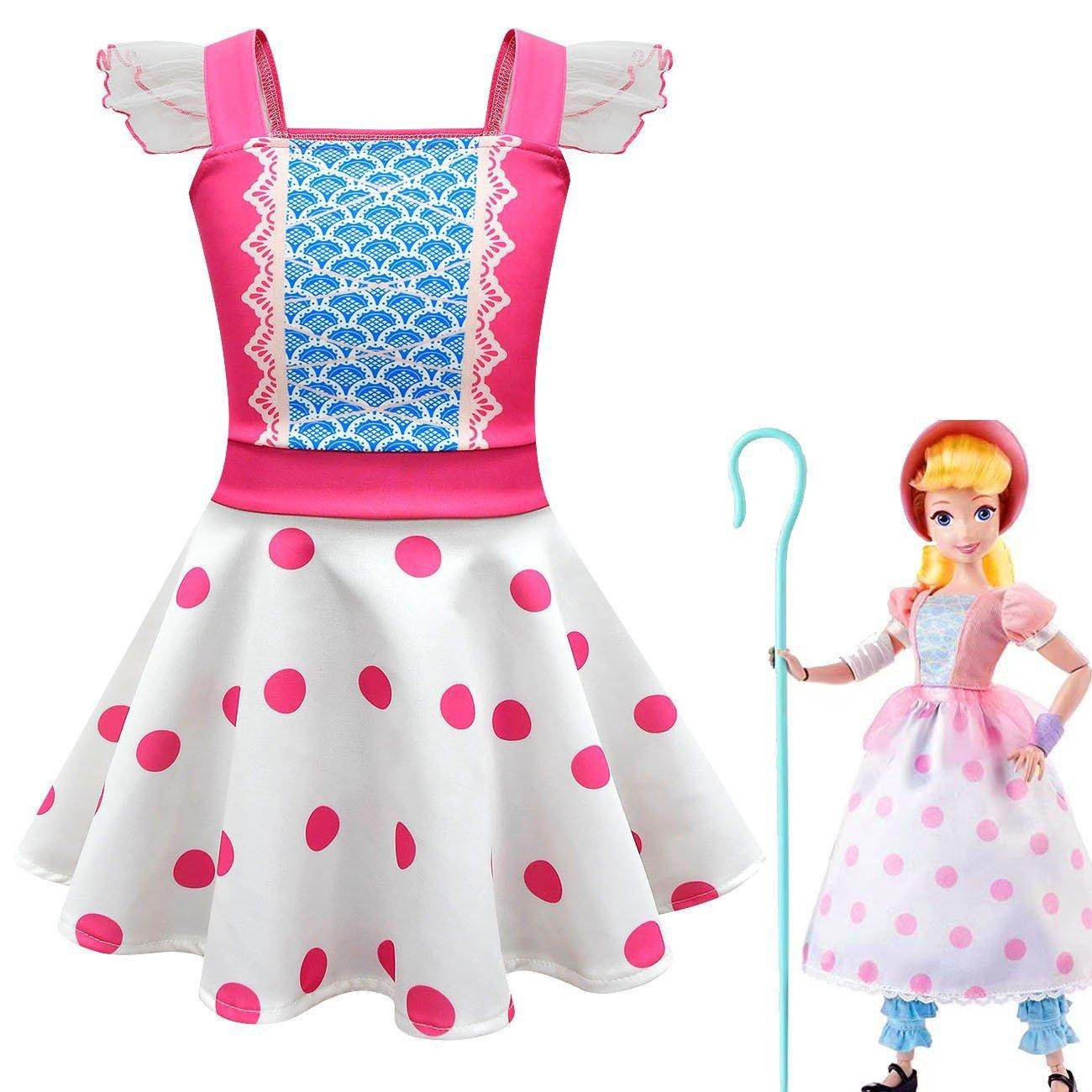 Girls Little Bo Peep Toy Story Kids Girls Dress Outfits Summer Cosplay Costume - zzcosplay