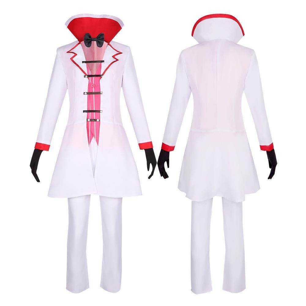 Hazbin Hotel Lucifer Morningstar White Suit Adult Cosplay Costume Carnival - zzcosplay