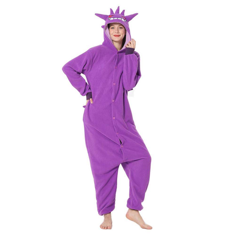 Gengar Kigurumi Onesies Anime Pokemon Pajamas Pyjamas Halloween Costume - zzcosplay