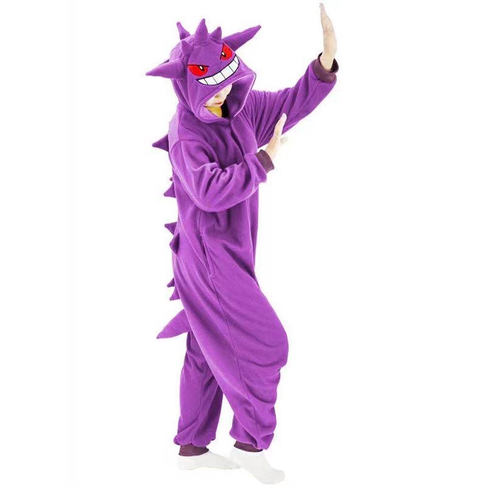 Gengar Kigurumi Onesies Anime Pokemon Pajamas Pyjamas Halloween Costume - zzcosplay