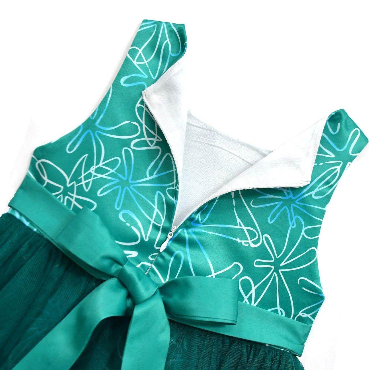 Kids' Inside Out Disgust Tutu Dress Cosplay Princess Gown with Bag and Mask - zzcosplay