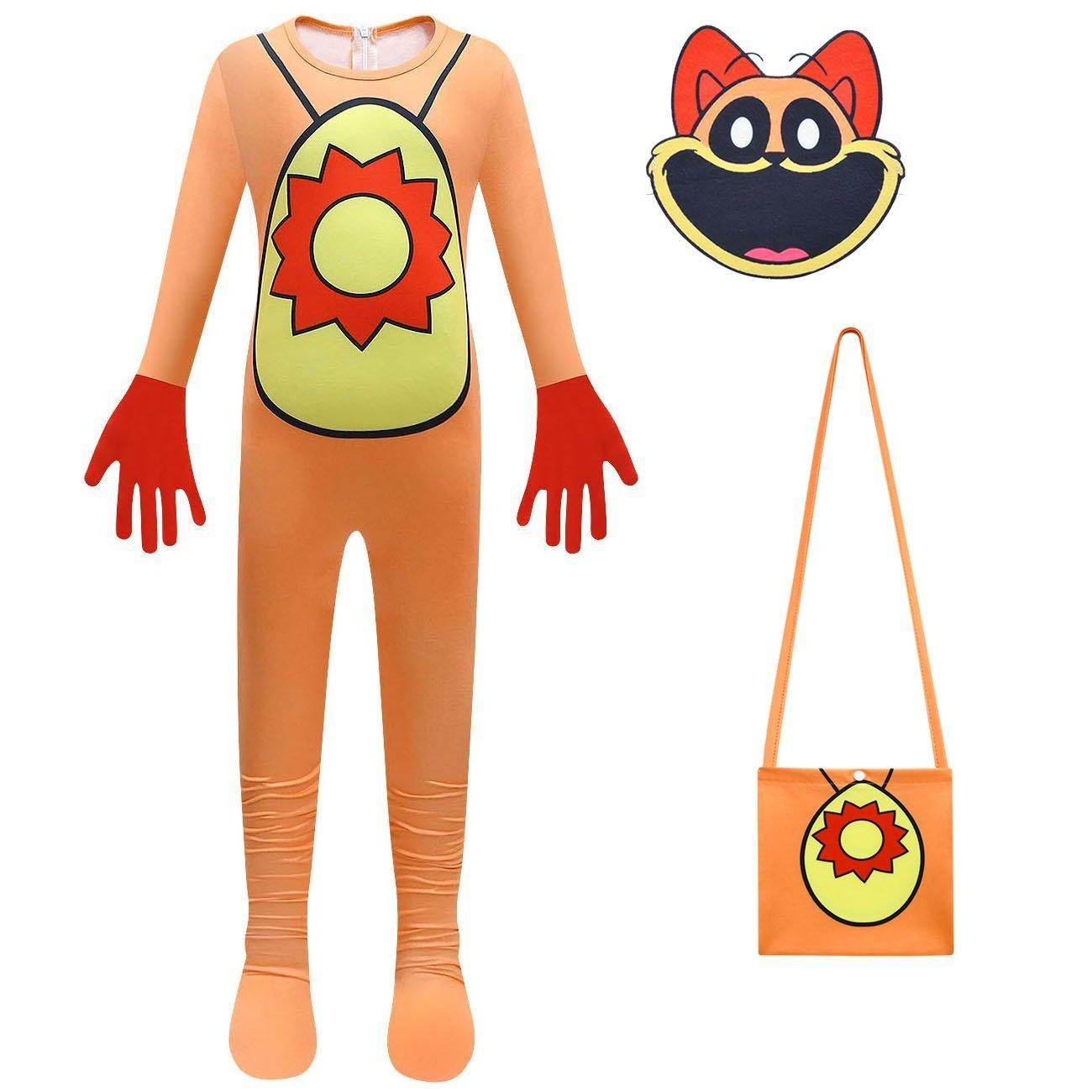Kids' Smiling Critters Horror Jumpsuit Scary Animal Role Play Costume with Bag - zzcosplay