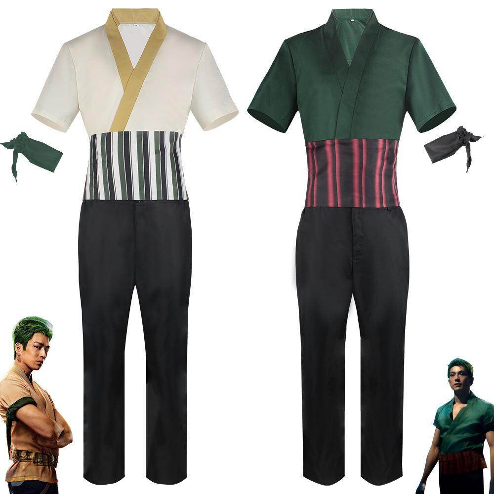 live Movie One Piece Roronoa Zoro Cosplay Costume Whole Set - zzcosplay