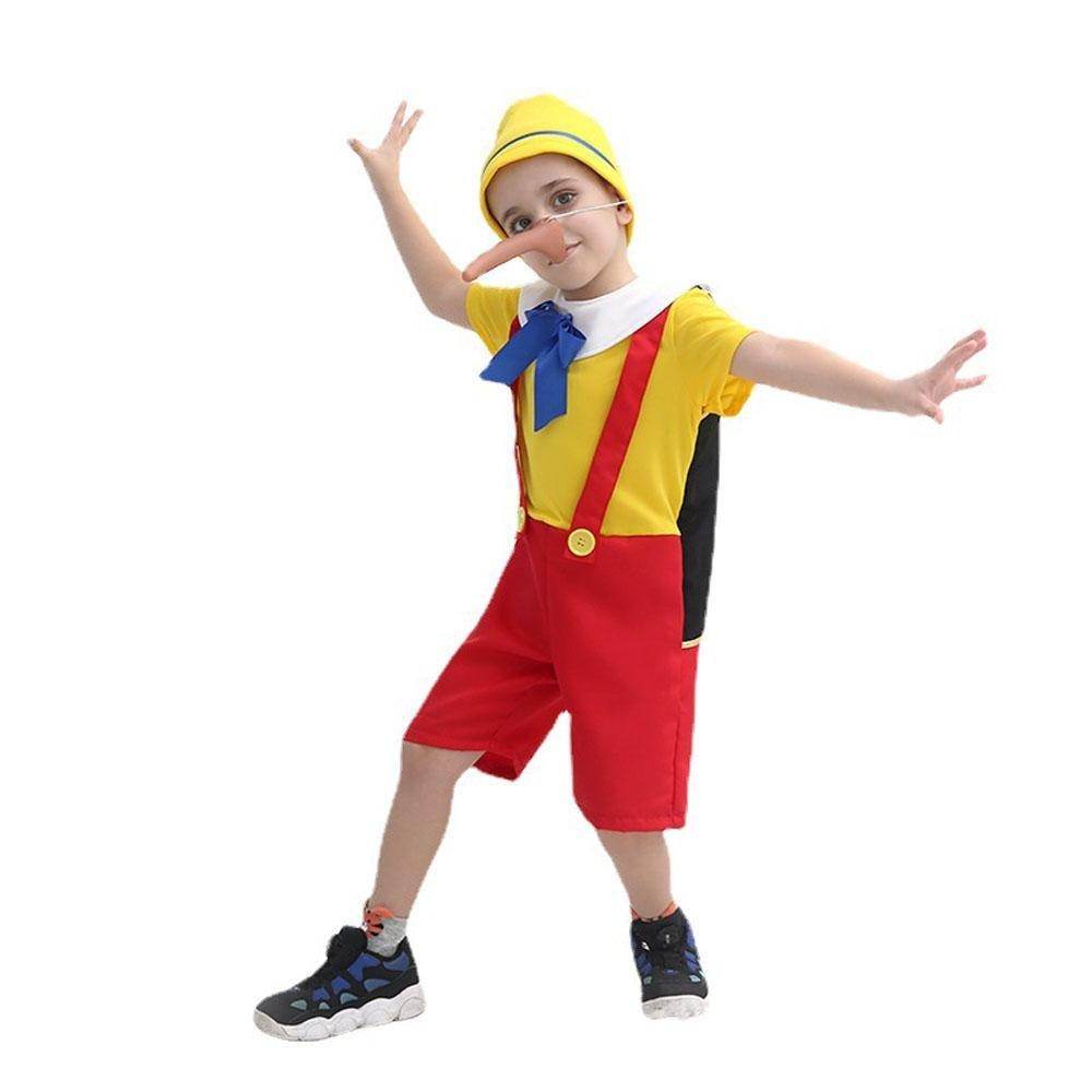 Long nose Pinocchio Set Halloween Carnival Cosplay Costume For Kids - zzcosplay