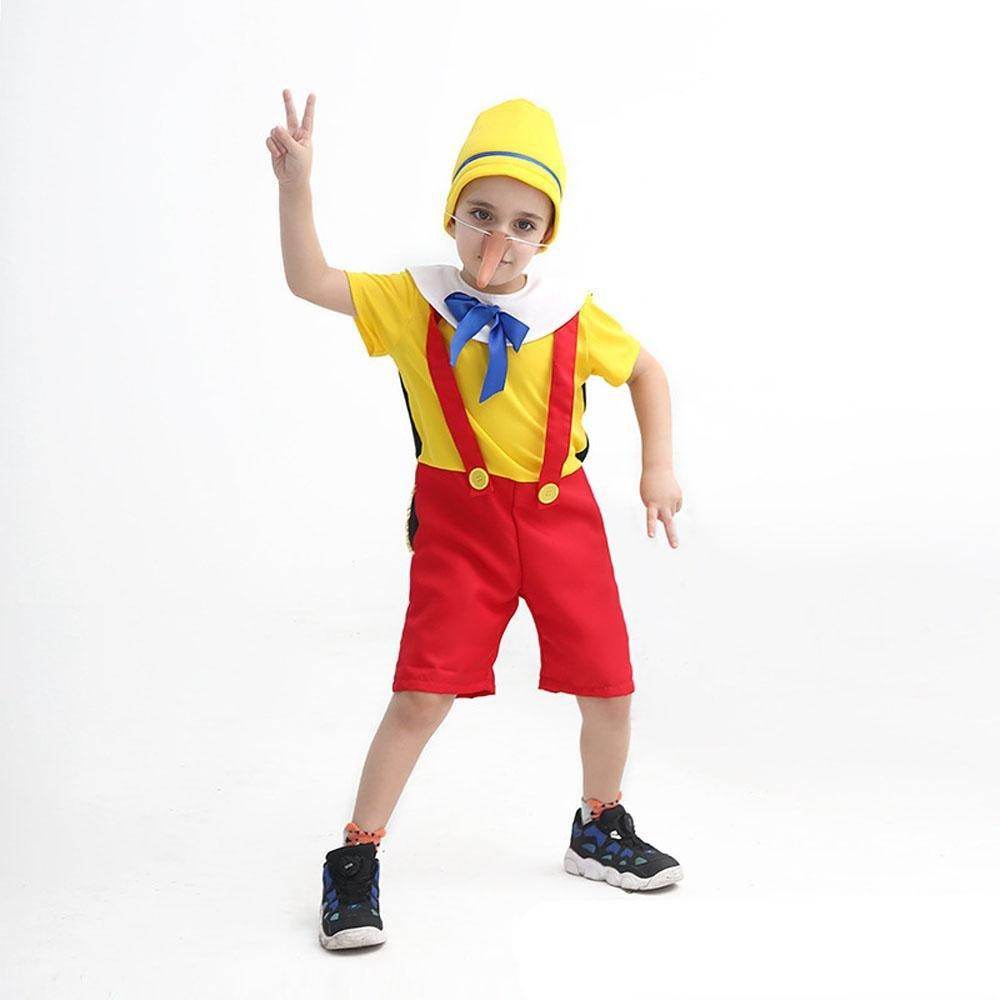 Long nose Pinocchio Set Halloween Carnival Cosplay Costume For Kids - zzcosplay