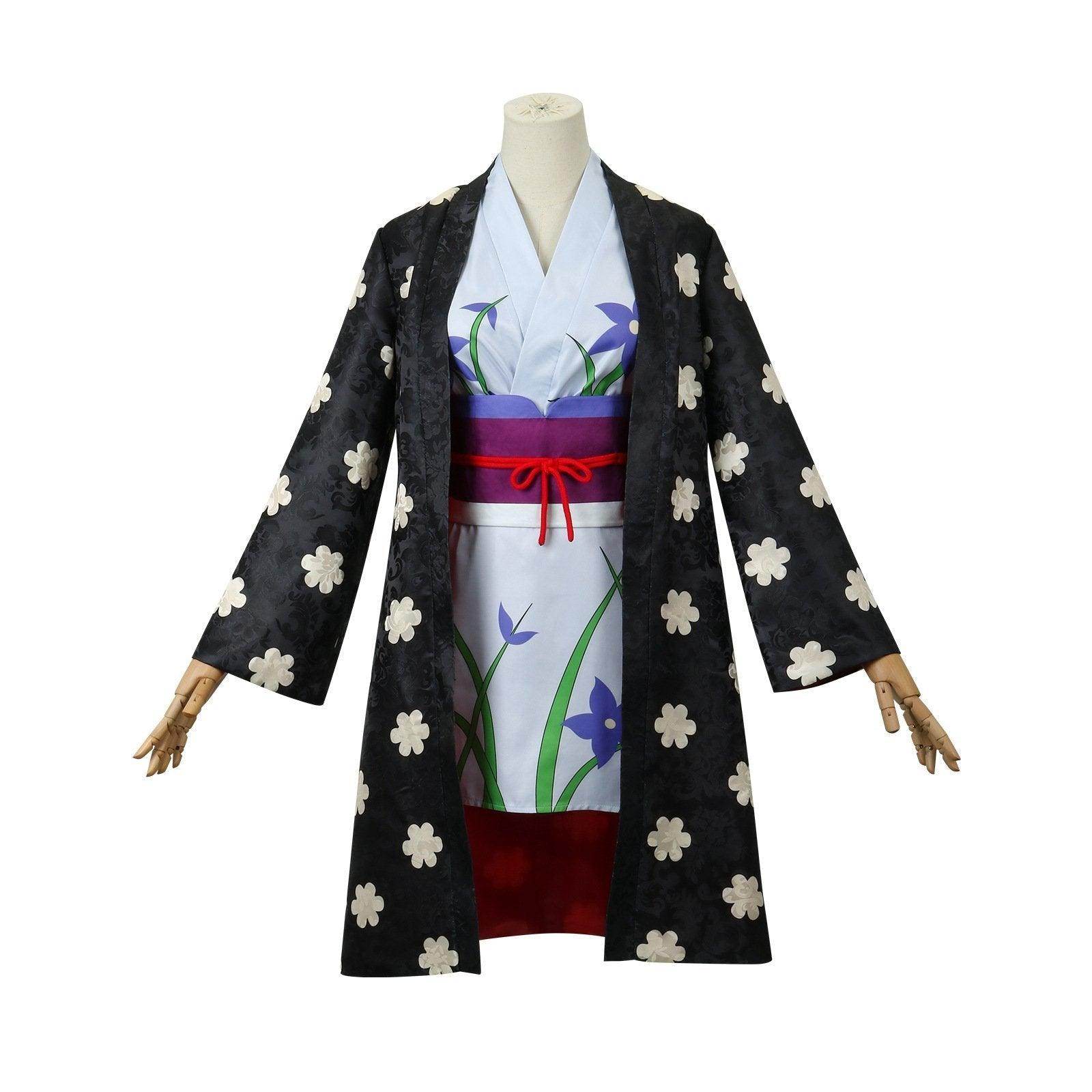 One Piece Nico Robin Costumes Japanese Anime Kimono Robe Fancy cosplay - zzcosplay