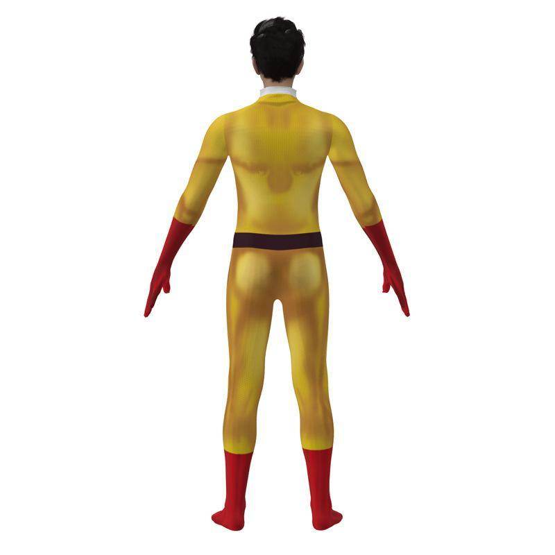 One Punch Man Saitama Costume Cosplay Zentai Suit Jumpsuit for Kids Adult - zzcosplay