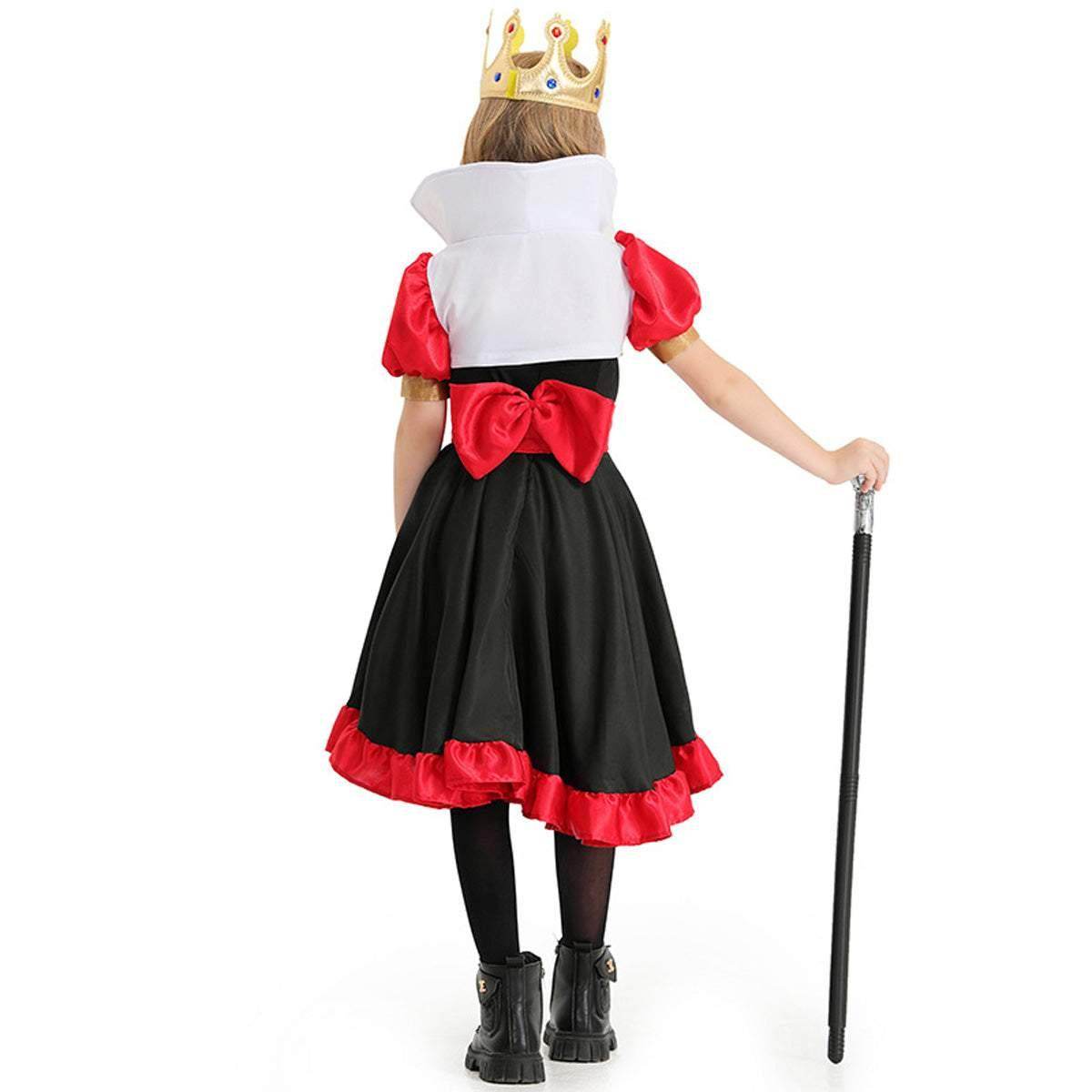Queen of Hearts Costume Outfits Halloween Carnival Suit Cosplay For Kids - zzcosplay