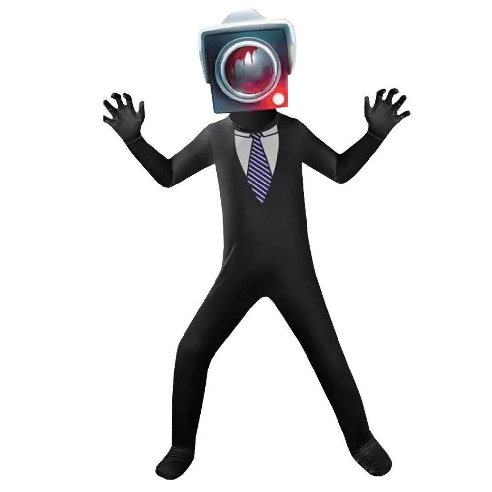 Skibidi Toilet Party Bodysuits Titan TV Jumpsuit Men Cosplay Costume For Kids Adult - zzcosplay