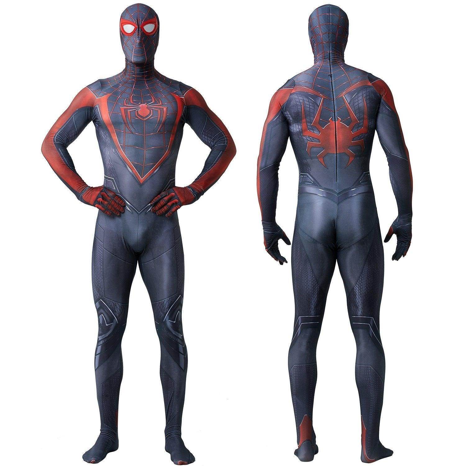 Spider-Man 2 Miles Morales Black Cosplay Jumpsuit Costume for Adults and Kids - zzcosplay
