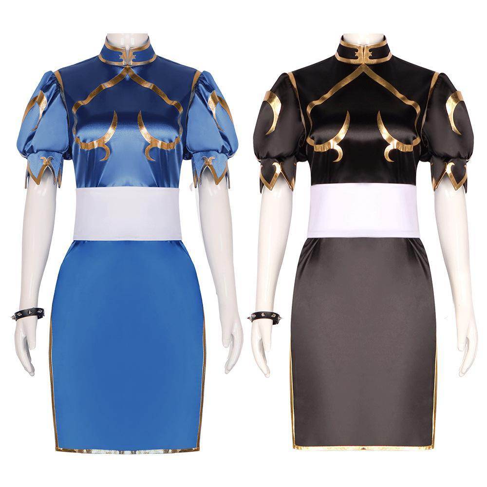 Street Fighter Chun Li Cheongsam Cosplay Costume Outfits Halloween Carnival Suit - zzcosplay