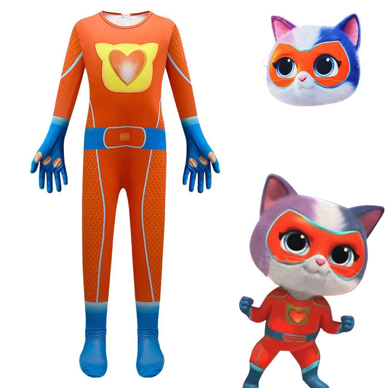 Super Cute Kitties Jumpsuits Cosplay costume With Mask For Kids - zzcosplay