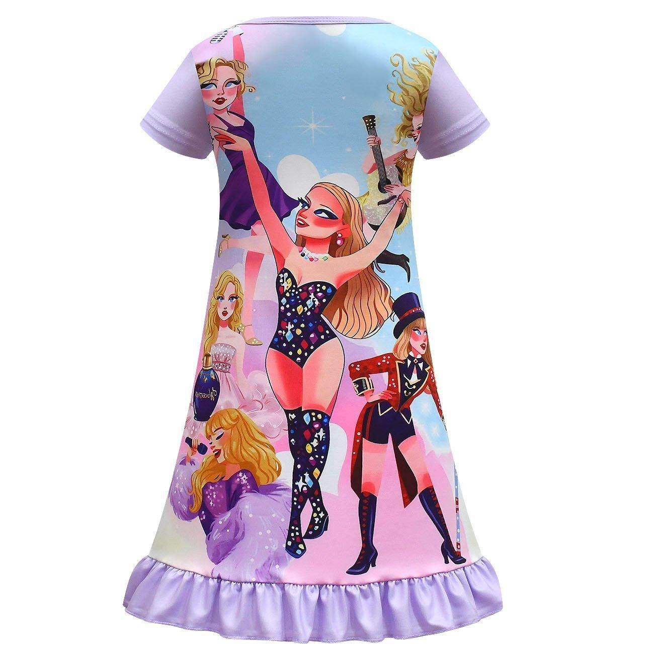Taylor Swift Flying Sleeve Dress Cosplay Costumes Printing Kids - zzcosplay