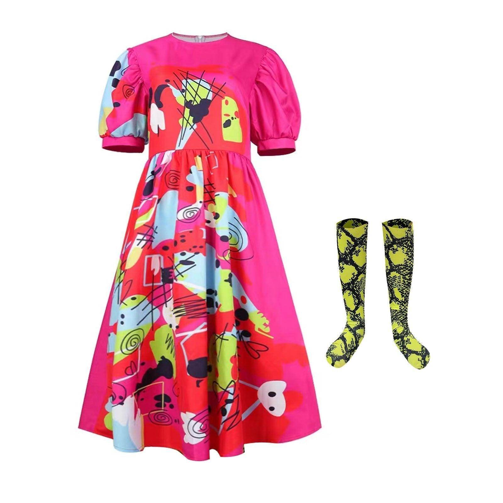 Weird Barbie Costume Movie Kate McKinnon Pink Dress Outfits Halloween Cosplay Adults - zzcosplay