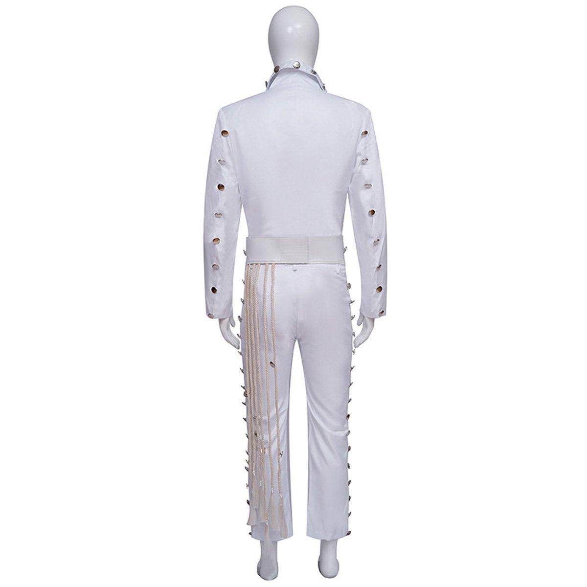 White Elvis Presley Cosplay Costume Halloween Carnival Suit For Adults - zzcosplay