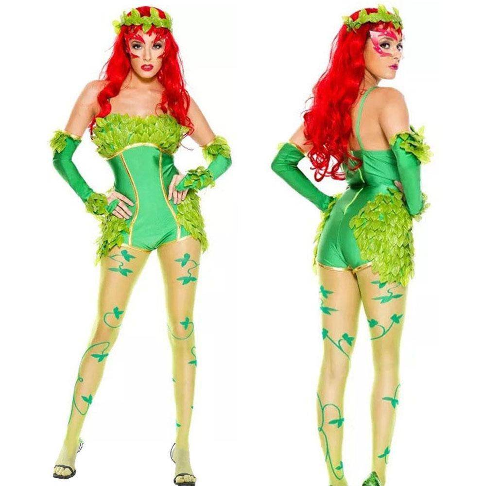 Women's Deluxe Poison Ivy Costume Jumpsuit Halloween - zzcosplay